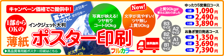 インクジェット薄紙ポスター