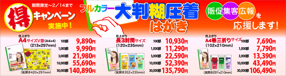 大判糊圧着ハガキ