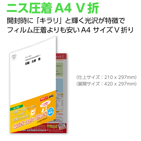 ニス圧着A4V折