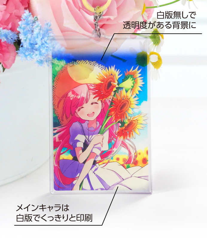 アクリルチャーム印刷　白版あり表面
