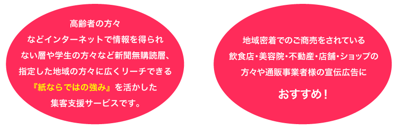 『紙ならではの強み』を活かした集客支援サービスです。宣伝広告におすすめ！