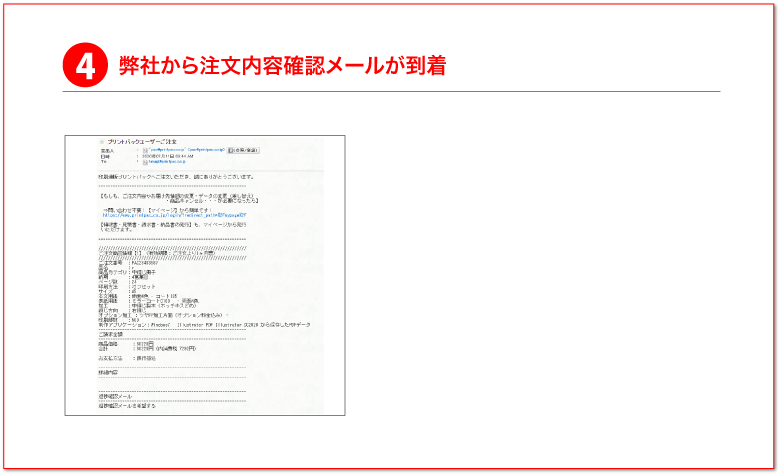 弊社から注文内容確認メールが到着