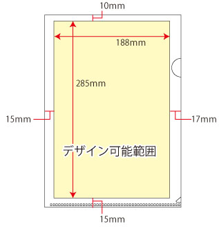 クリアファイル印刷を行う場合の印刷可能範囲