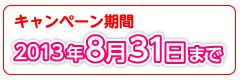 キャンペーン期間2013年8月31日まで