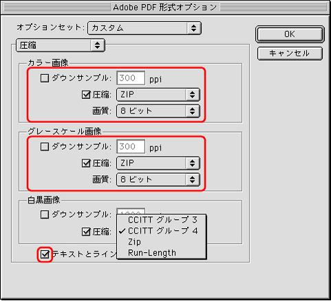 PDF形式オプション