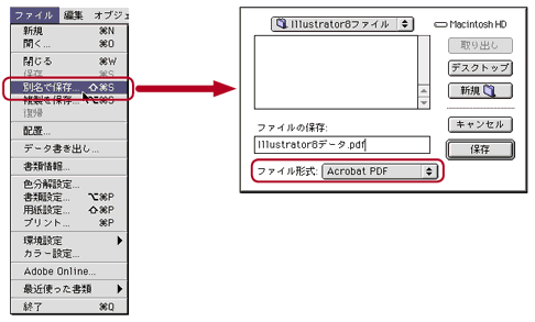 ファイル＞別名で保存