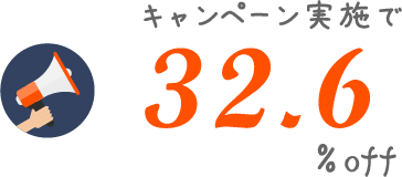 キャンペーン実施で32.6%off